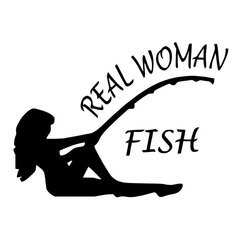 17.8CM*12.9CM Real Women Fish Bass Fishing Sticker Bass Lure Crank Bai –  ONE STICKER
