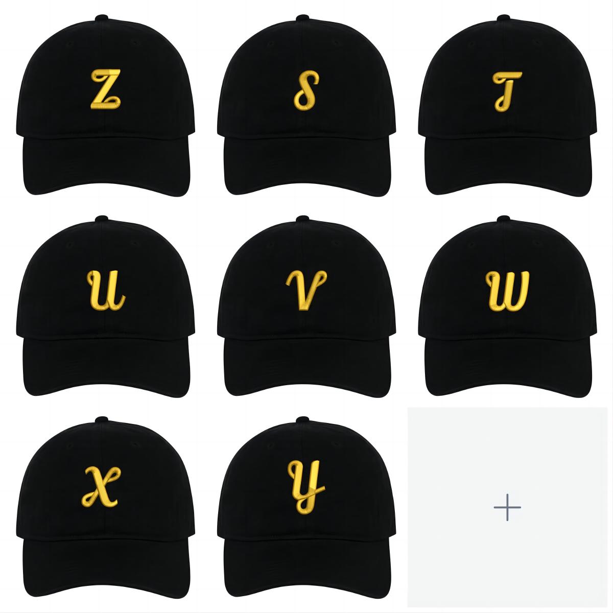 Alphabet Letter A-Z Baseball Caps Embroidery Cotton Unisex Adjustable Stylish and Comfortable Hats