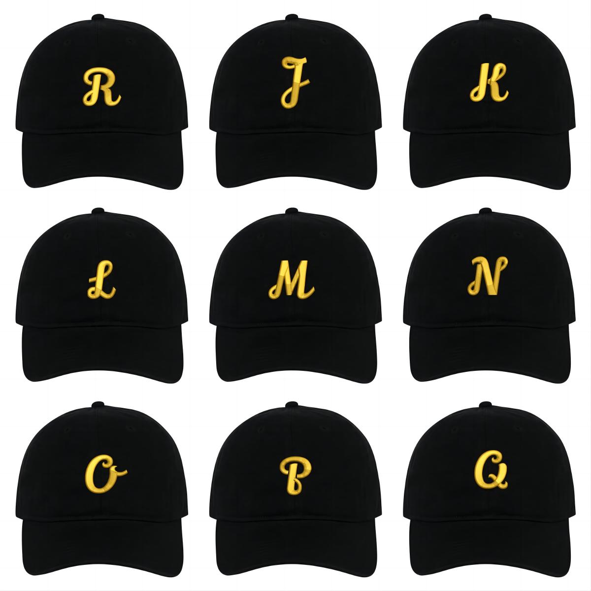 Alphabet Letter A-Z Baseball Caps Embroidery Cotton Unisex Adjustable Stylish and Comfortable Hats