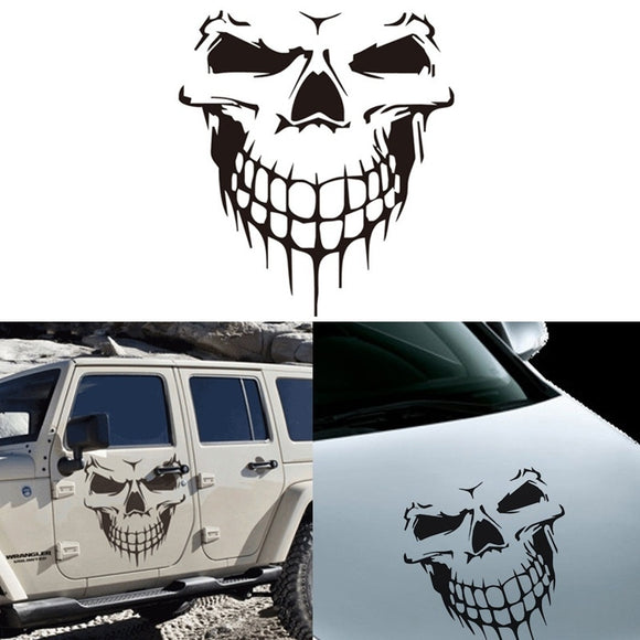 High-quality  1pc 3D Skull Head Car Stickers Rear Windshield Window Car Styling Stickers And Decals