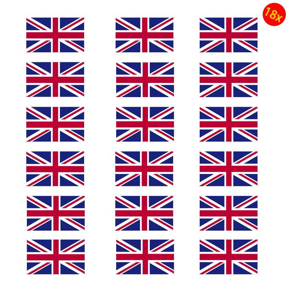 Set of 18x Sticker Vinyl Car Bumper Decal Outdoor Car Window Wall Door World Flag United Kingdom