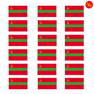 Set of 18x Sticker Vinyl Car Bumper Decal Outdoor Car Window Wall Door World Flag Transnistria