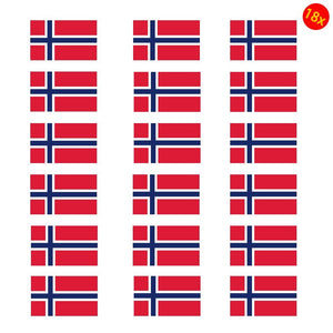 Set of 18x Sticker Vinyl Car Bumper Decal Outdoor Car Window Wall Door World Flag Norway