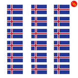 Set of 18x Sticker Vinyl Car Bumper Decal Outdoor Car Window Wall Door World Flag Iceland