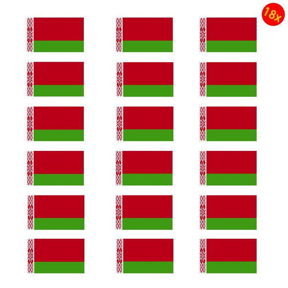 Set of 18x Sticker Vinyl Car Bumper Decal Outdoor Car Window Wall Door World Flag Belarus