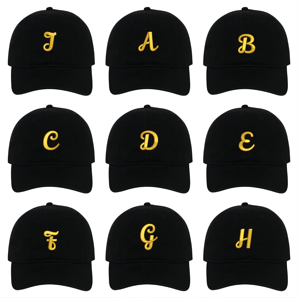 Alphabet Letter A-Z Baseball Caps Embroidery Cotton Unisex Adjustable Stylish and Comfortable Hats