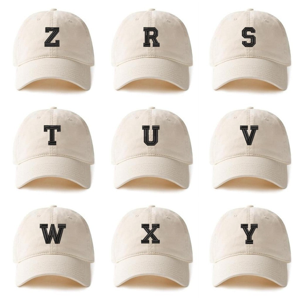 26 English letters A-Z Soft and Comfortable Baseball Caps Embroidery Cotton Unisex Adjustable Hats