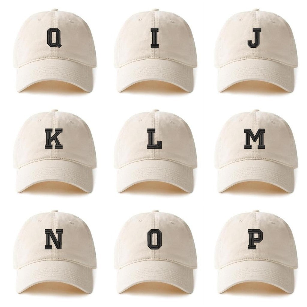 26 English letters A-Z Soft and Comfortable Baseball Caps Embroidery Cotton Unisex Adjustable Hats