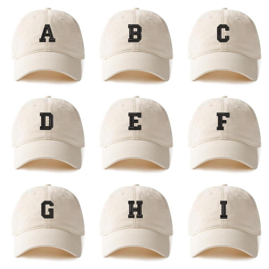 26 English letters A-Z Soft and Comfortable Baseball Caps Embroidery Cotton Unisex Adjustable Hats