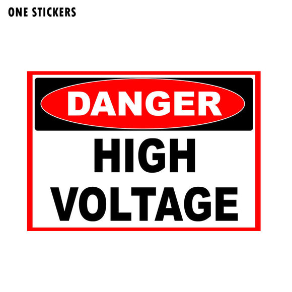 12.7CM*8.6CM Warning Car Sticker Reflective PVC DANGER HIGH VOLTAGE Decal 12-1171