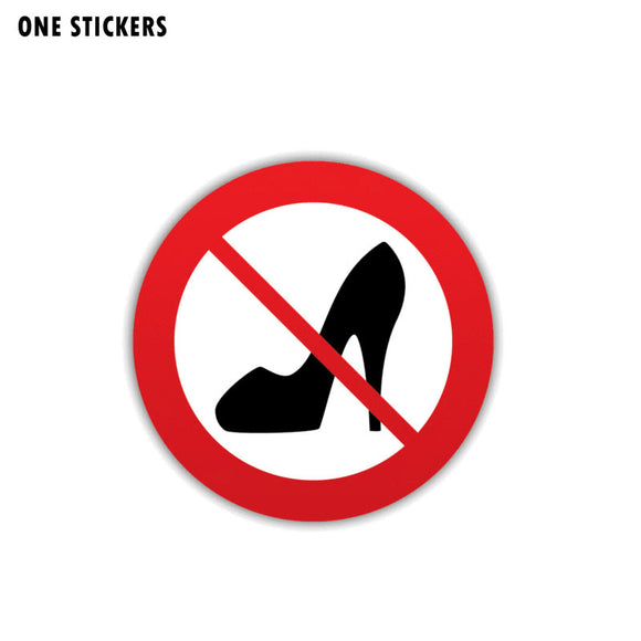11CM*11CM Warning Car Sticker Funny No Women Shoe PVC Decal 12-1410