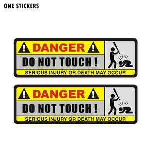 15.8CM*5.1CM DANGER Car Sticker Funny DO NOT TOUCH  PVC Decorate Decal 12-0916