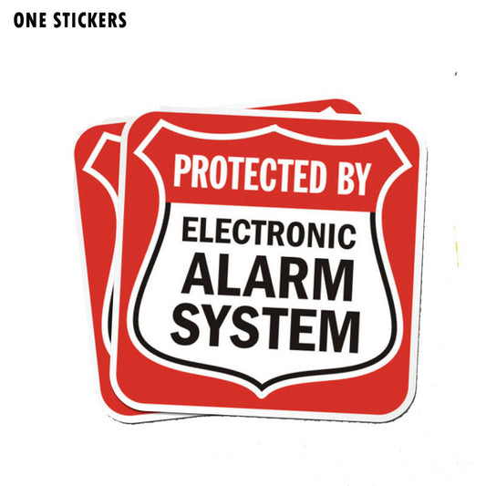 12CM*12CM Funny Electronic Alarm System Decal Warning Reflective PVC Car Sticker 12-1173