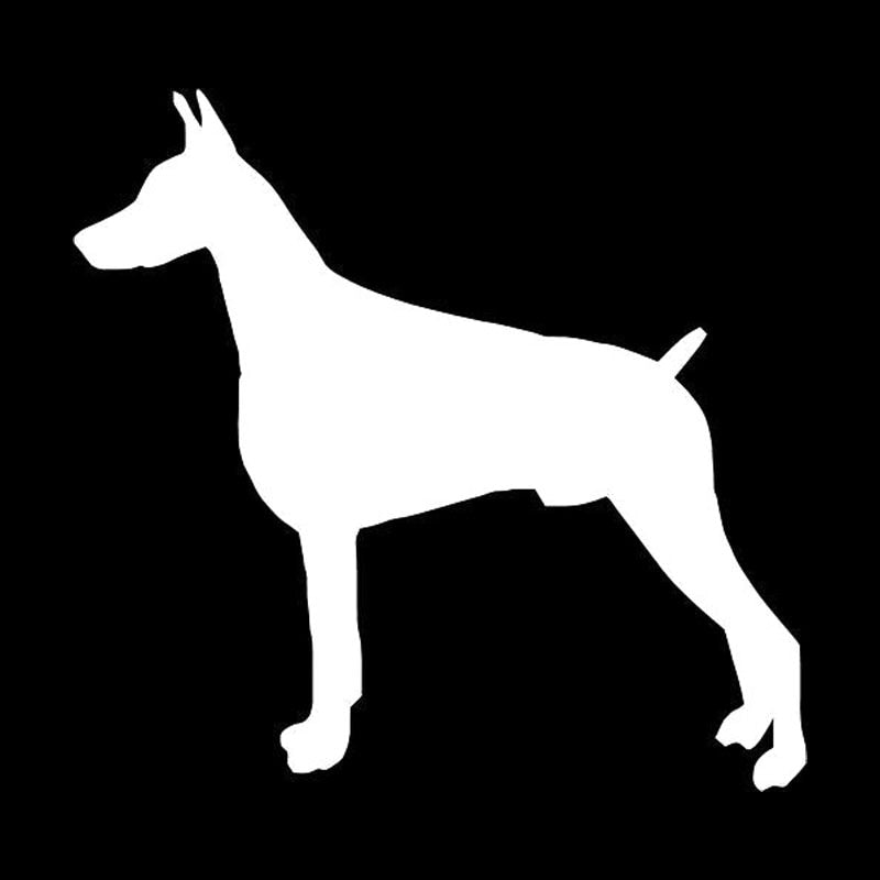 10.1*9.7CM Doberman Dog Vinyl Decal Personality Waterproof Car Stickers Car Styling Accessories Black/Silver S1-0371