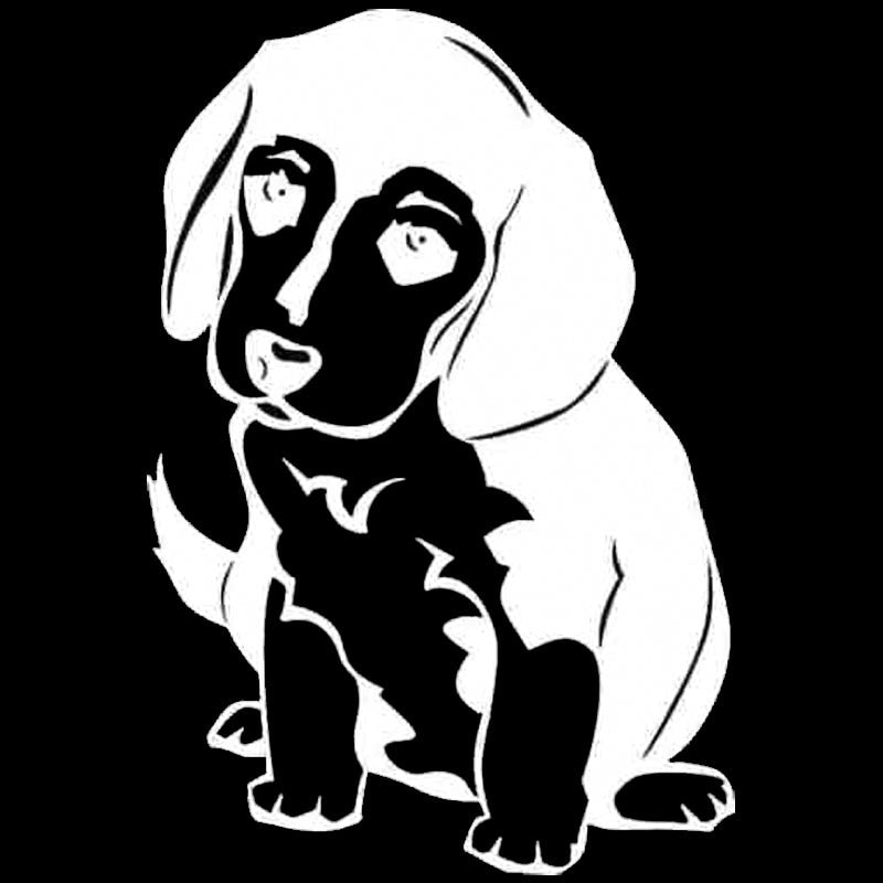 10.3*15.2CM Beagle Puppy Dog Vinyl Decal Cute Reflective Car Stickers Car Styling Decoration Black/Silver S1-0522