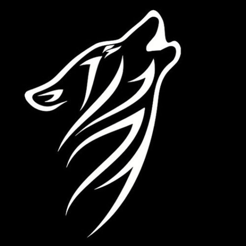 10.5*15.2CM Tribal Howling Wolf Pattern Vinyl Car Stickers Reflective Car Styling Decals Black/Silver S1-2266