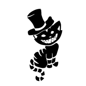 10.7*21.6CM Cheshire Cat Inspired Car Sticker Vinyl Car Styling Fashion Accessories Decal Stickers Black/Silver S1-0156