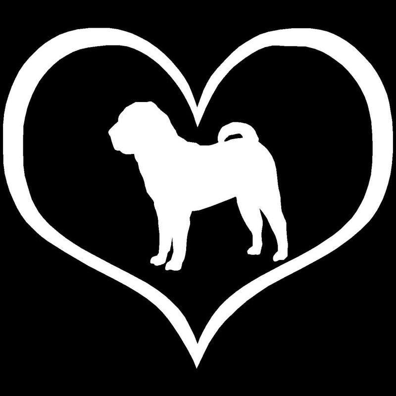 10.9*9.5CM Chinese Shar Pei Dog Vinyl Decal Reflective Car Stickers Car Styling Truck Decoration Black/Silver S1-1037
