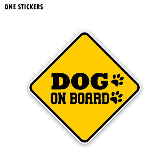 15.9CM*15.9CM DOG ON BOARD Decal Warning PVC Car Sticker 12-40351