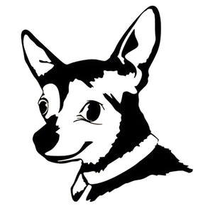 11.1*12.7CM Chihuahua Drift Dog Vinyl Decal Cartoon Waterproof Car Stickers Bumper Car Styling Black/Silver S1-0499