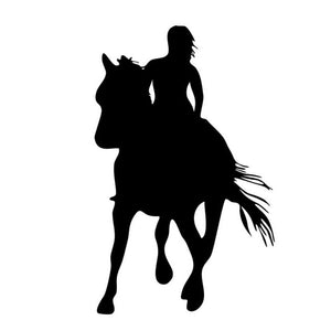 11*18CM Girl Horse Riders Car Sticker Decals Horse Lovers Motorcycle Auto Body Decoration Stickers Decal C2-0084