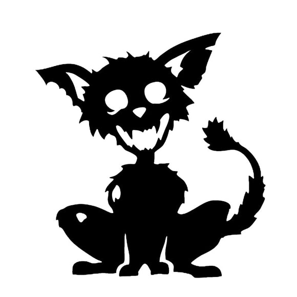 11.4*12.7CM Zombie Pet Cat Car Sticker Vinyl Fation Lovely Car Styling Truck Accessories Stickers Black/Silver S1-0087