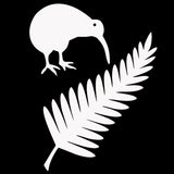 11.4*15CM Kiwi Bird And New Zealand Fern Vinyl Car Stickers Creative Car Styling Decal Black/Silver S1-2427