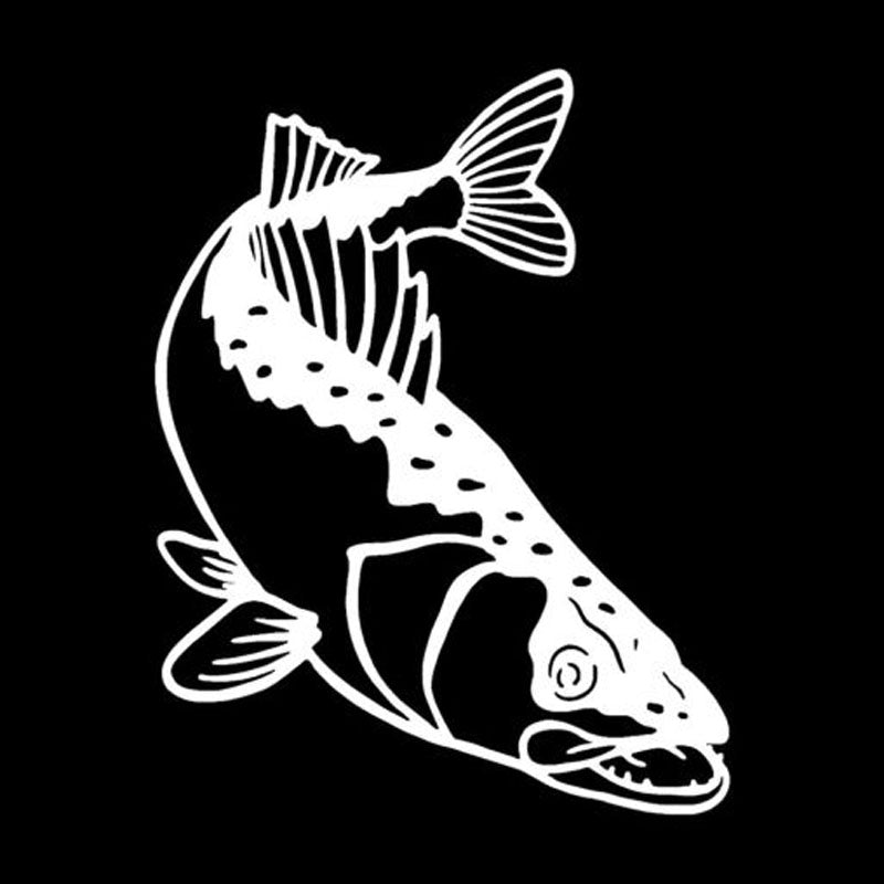 11.6*15.2CM Walleye Fishing Personalized Car Stickers Decals Motorcycle Accessories Black Silver C2-0567
