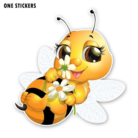 14.4CM*15.2CM A Lovely Little Bee PVC Car Sticker Decal 12-300594