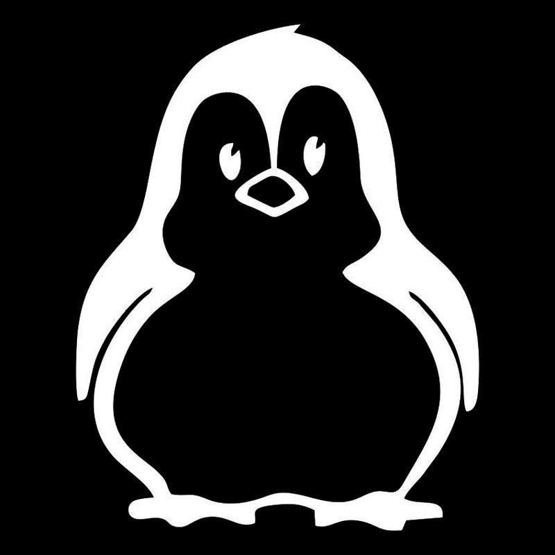 12.1*15.2CM Vinyl Car Styling Cute Penguin Car Sticker Motorcycles Decoration Decal Black/Silver S1-2387