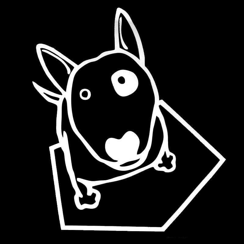 12*13.9CM Bull Terrier Dog Car Stickers Waterproof Vinyl Decal Car Styling Truck Decoration Black/Silver S1-0762