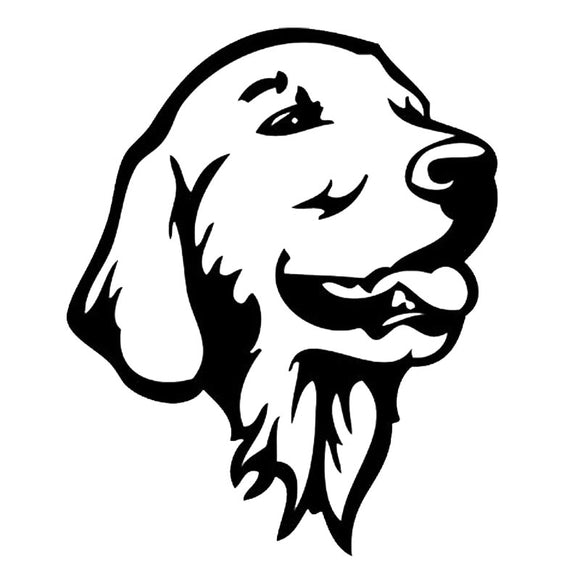 12.2*14.7CM Golden Retriever Dog Car Bumper Stickers Cute Pet Dog Decals Car Styling Decoration Accessories Black/Silver S1-0269