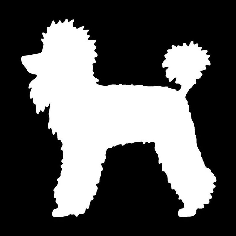 12.4*12.7CM Poodle Dog Car Stickers Cute Vinyl Decal Car Styling Truck Decoration Black/Silver S1-0853