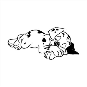 12.4*5.6CM Sleeping Dog Vinyl Decal Cute Cartoon Animal Window Decoration Car Sticker Black/Silver S1-0013