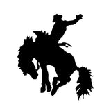 12.5*14CM Rodeo Bronco Rider Vinyl Car Stickers Horse Car Styling Cool Sports Decals Black/Silver S1-2073