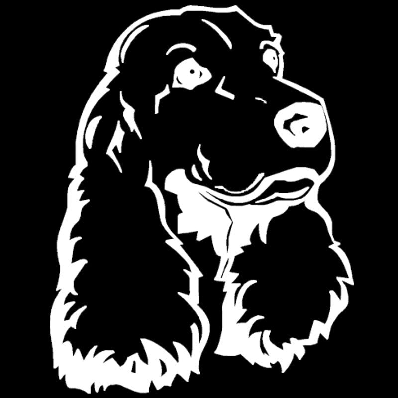 12.6*16CM Cocker Spaniel Dog Car Stickers Lovely Vinyl Decal Car Styling Motorcycle Decoration Black/Silver S1-1005