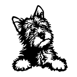 12.7*15.2CM Yorkie Dog Vinyl Decal Cute Waterproof Car Stickers Car Styling Decoration Accessories Black/Silver S1-0469