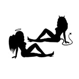 12*8CM NAUGHTY ANGEL AND DEVIL Cartoon Character Stickers And Car Decals Car Accessories C2-0132