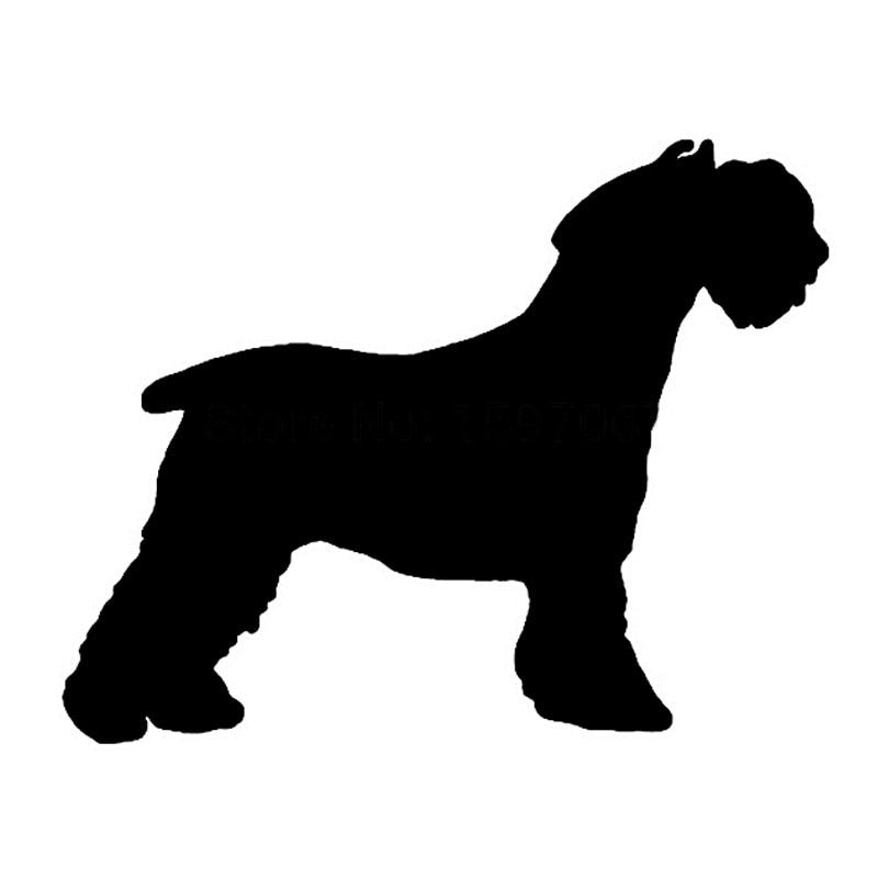 12*8CM SCHNAUZER Dog Car Sticker Cartoon Pet Dog Car Stickers And Decals Black Silver C2-0001
