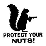 12.9CM*12.7CM Protect Your Nuts Squirrel Police Army Navy Marines Car Stickers And Decals Creative Sticker Black Sliver C8-0909