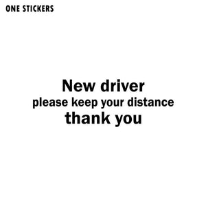 18CM*6CM NEW DRIVER PLEASE KEEP YOUR DISTANCE THANK YOU Fun Vinyl Car Sticker Decal Black/Silver C11-0694