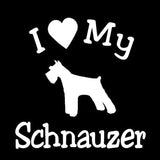 13.4CM*13CM I Love My Dog Schnauzer Pet Car Sticker And Decals C8-0020