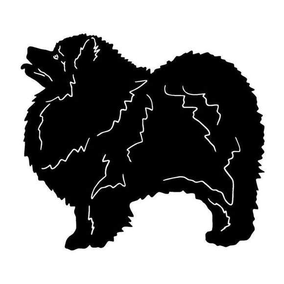 14.2*12.7CM Keeshond Dog Car Stickers Creative Vinyl Decal Car Styling Bumper Accessories Black/Silver S1-0819