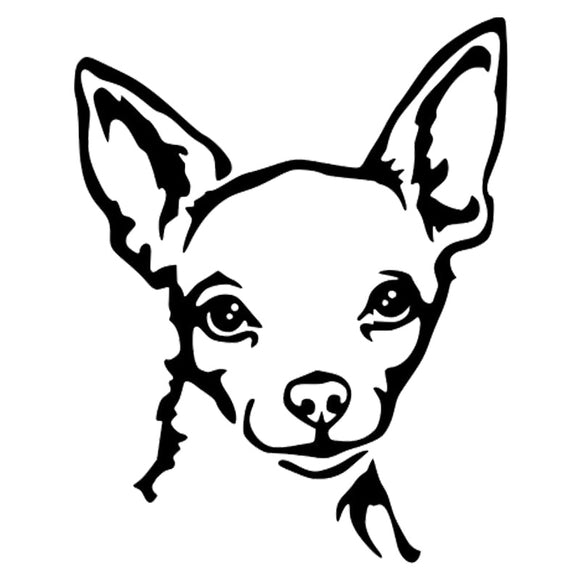 14.2*17.8CM Chihuahua Dog Vinyl Decal Reflective Car Stickers Car Styling Bumper Motorcycle Decoration Black/Silver S1-1132