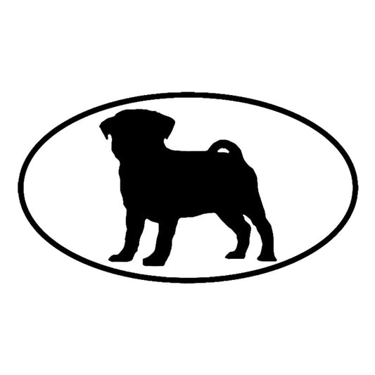 14.2*7.9CM Pug Dog Car Stickers Reflective Vinyl Decal Car Styling Truck Motorcycle Accessories Black/Silver S1-0659