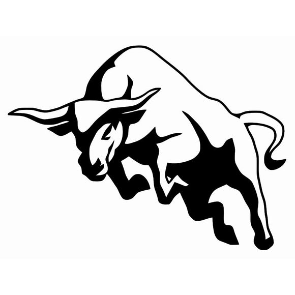 14.3*10.5CM Mighty Jumping Bull Car Sticker Classic Animal Vinyl Car Styling Decals Black/Silver S1-2653