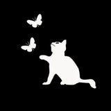 14.5*14.5CM Funny Pet Cat Car Sticker Vinyl Fation Lovely Car Styling Motorcycle Decorative Stickers Black/Silver S1-0085