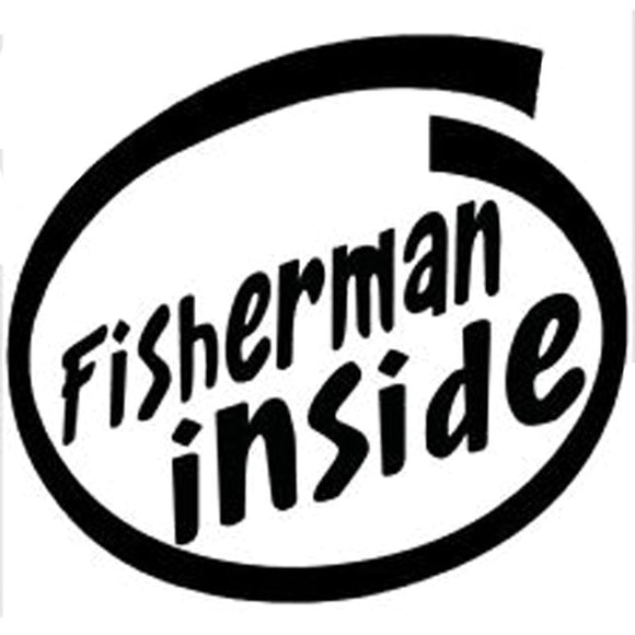 14.5CM*16CM Fisherman Inside Vinyl Decal Car Sticker Fishing Fish Hunting Bass Car Styling Accessories Black/Sliver C8-0122