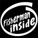 14.5CM*16CM Fisherman Inside Vinyl Decal Car Sticker Fishing Fish Hunting Bass Car Styling Accessories Black/Sliver C8-0122