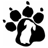 14.9*16CM Dachshund Dog Paw Print Vinyl Decal Personality Car Stickers Car Styling Motorcycle Accessories Black/Silver S1-1268